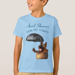 Camiseta Adorables 3D Universe Cute Perro Abril Duchas T-Sh
