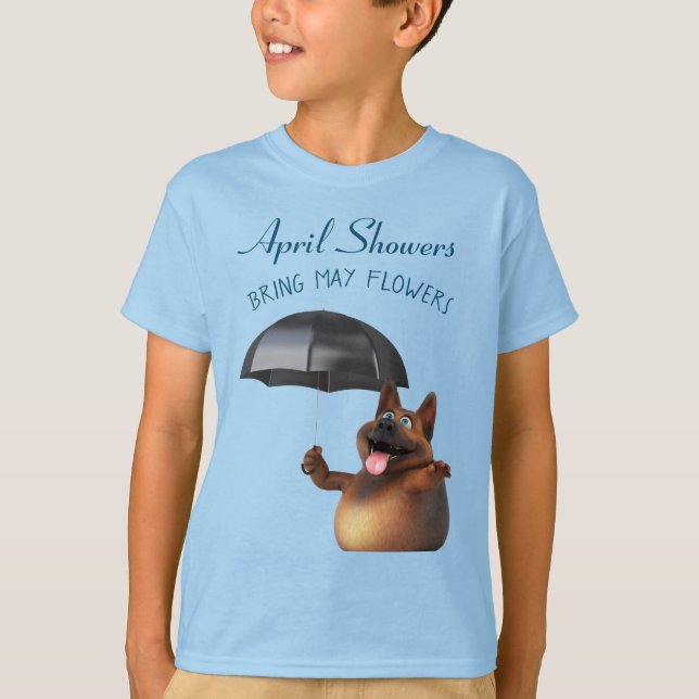 Camiseta Adorables 3D Universe Cute Perro Abril Duchas T-Sh (Anverso)