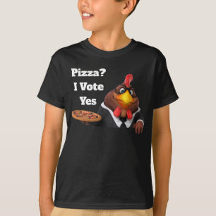 Camiseta Adorables 3D Universo Cubierta Rooster Con Pizza