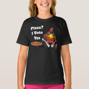 Camiseta Adorables 3D Universo Lindo Gallo Con Pizza