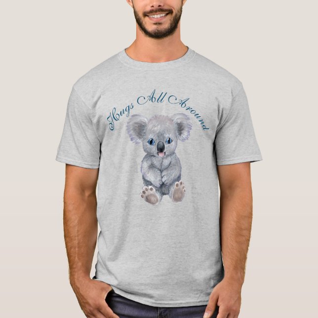Camiseta Adorables abrazos y corazón de Koala (Anverso)