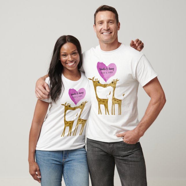 Camiseta Adorables amantes de la jirafa (Unisexo)
