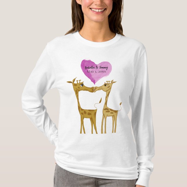 Camiseta Adorables amantes de la jirafa (Anverso)