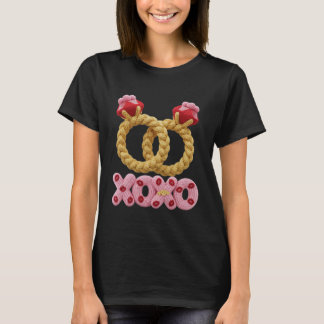 Camiseta Adorables Anillos de Boda Tejidos XOXO 
