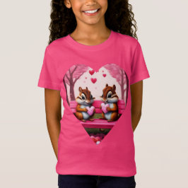 Camiseta Adorables ardillas y corazones de caramelo