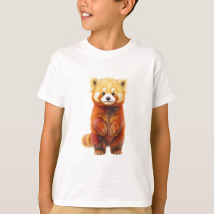 Camiseta Adorables Cachorros de Panda Rojo de Pie