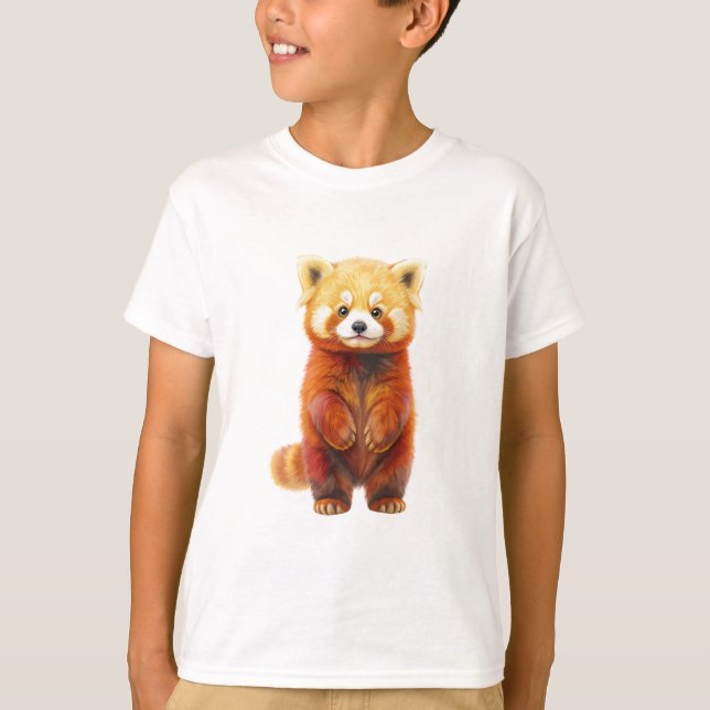 Camiseta Adorables Cachorros de Panda Rojo de Pie (Anverso)