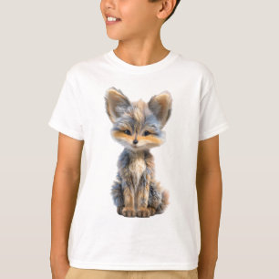 Camiseta Adorables Cachorros de Zorro Grises y Marrones