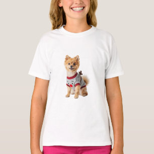 Camiseta Adorables cachorros pomerania renos para niños