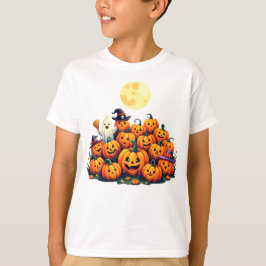 Camiseta Adorables calabazas de Halloween con caras sonrien