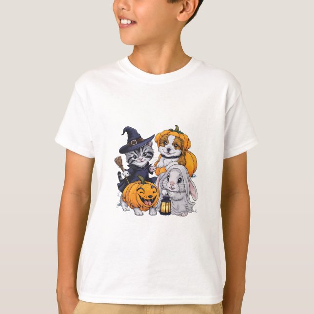 Camiseta Adorables critadores de Halloween: Diversión espel (Anverso)