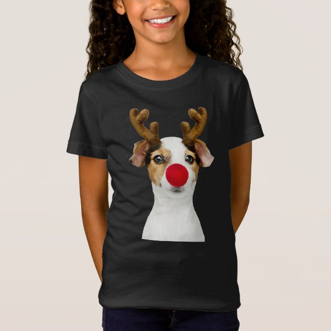 Camiseta Adorables Cuestan Cachorro Con Navidades De Antler (Anverso)