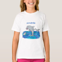 Adorables delfines felices ilustracion personaliza