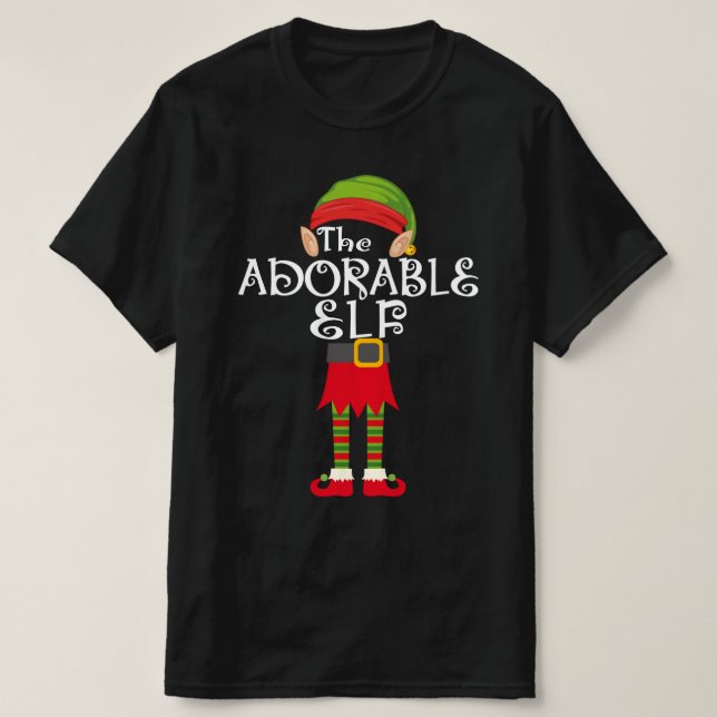 Camiseta adorables navidades de pareja de elfos (Diseño del anverso)