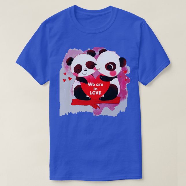 Camiseta Adorables pandas enamorados (Diseño del anverso)