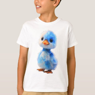 Camiseta Adorables Patitos Azules Mármol para Niños