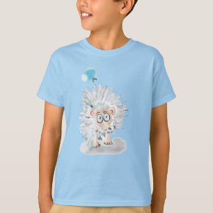 Camiseta Adorables Pequeño Hedgehog Con Globo Azul