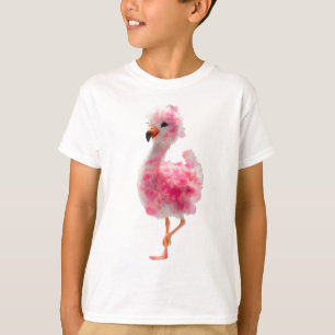Camiseta Adorables pollitos de flamenco rosados manchados y