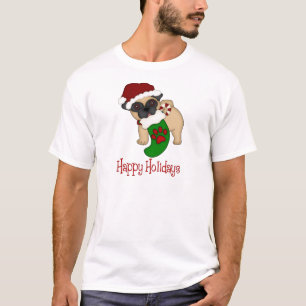 Camiseta Adorables Pug Navidades temáticos de vacaciones, 