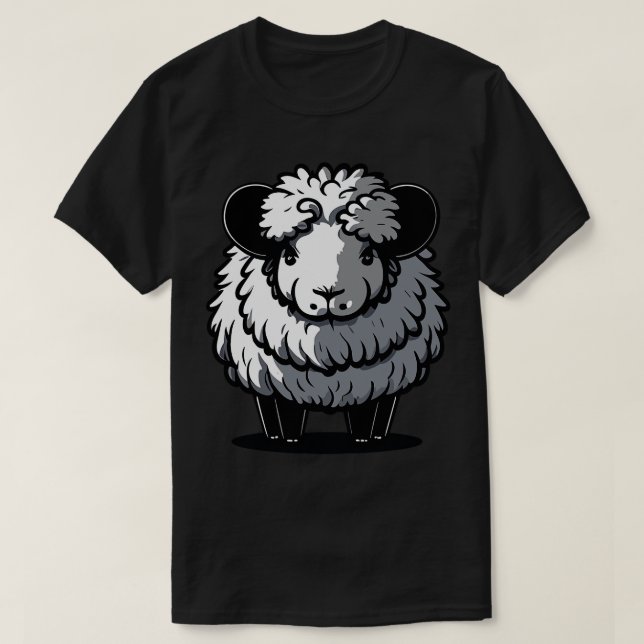 Camiseta AdorableSheep y Ram Arte inspirado en Japón con Cu (Diseño del anverso)