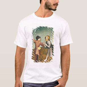 Camiseta Adoración de unos de los reyes magos, detalle del
