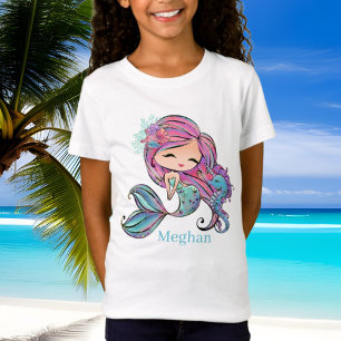 Camiseta adoradores de sirenas lindas añaden nombre