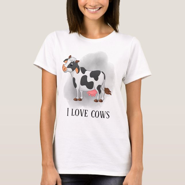 Camiseta adoradores de vacas lindas añaden texto (Anverso)