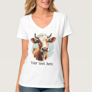 Camiseta adoradores de vacas lindas añaden texto