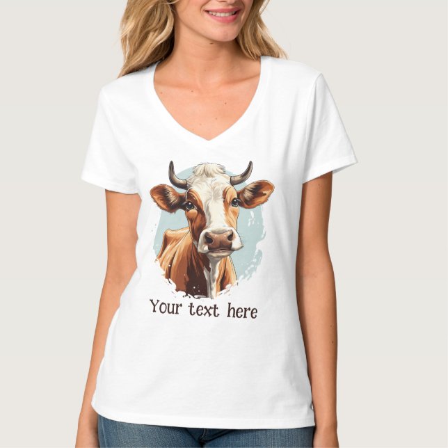 Camiseta adoradores de vacas lindas añaden texto (Anverso)