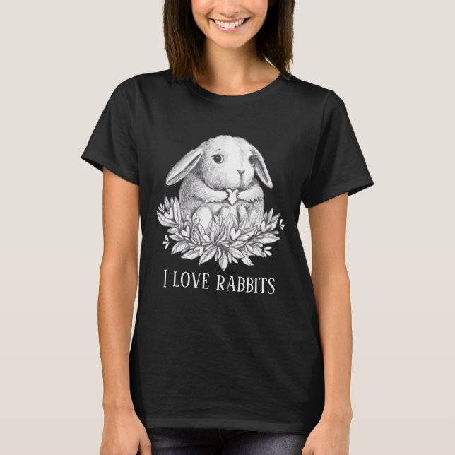 Camiseta adoradores lindos de conejo añaden texto (Anverso)