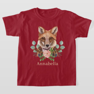 Camiseta adoradores lindos de zorro agregar nombre