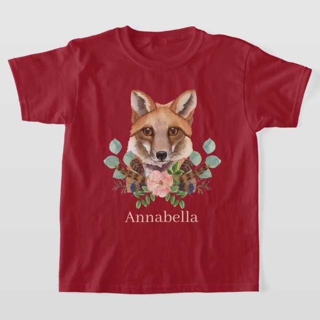 Camiseta adoradores lindos de zorro agregar nombre (Distribución)