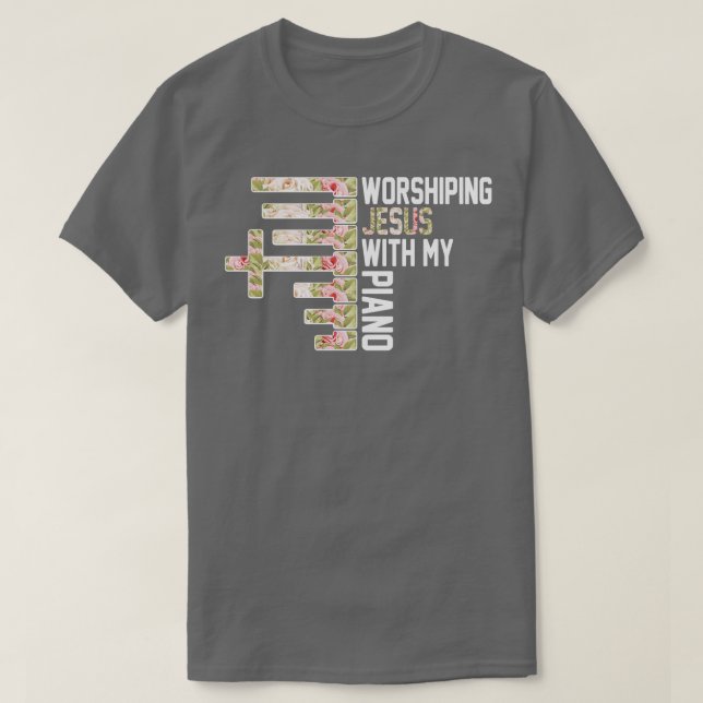 Camiseta Adorar a Jesús con mi músico pianista (Diseño del anverso)