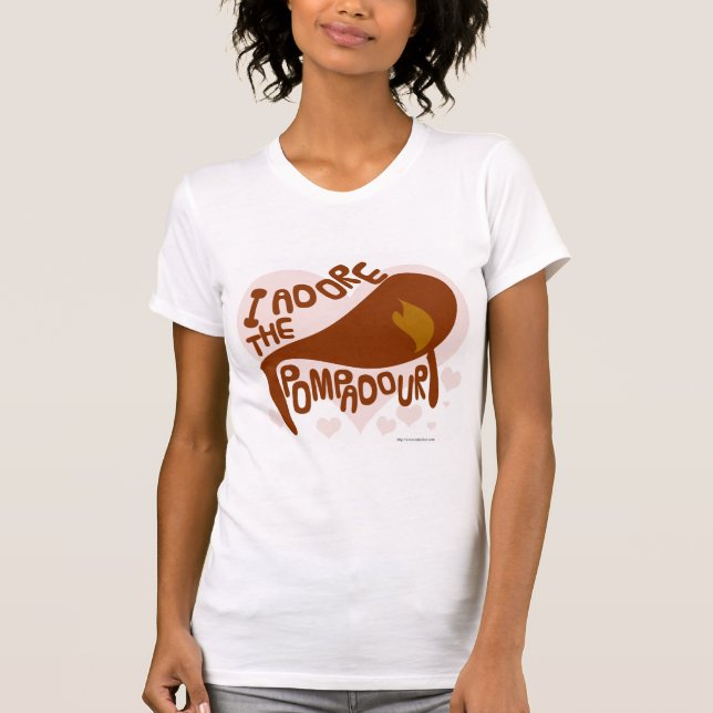 Camiseta Adore Pompadour Retro Hairdo Personalizado Eslogan (Anverso)