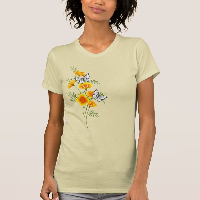 Camiseta Adormidera de California con Flor de Mariposas (Anverso)