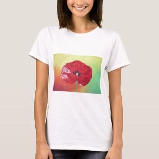 Camiseta Adormidera De Un Solo Stem En El Grupo Verde Rojo 