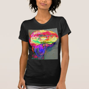 Camiseta Adormidera floral amarilla elegante abstracta