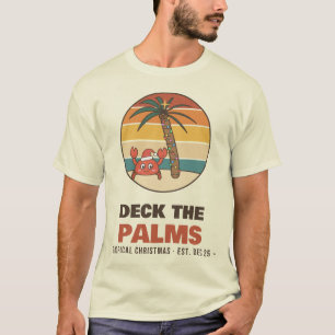 Camiseta Adorna las palmeras Cangrejo de Navidad tropical