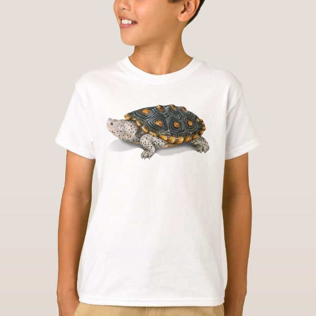 Camiseta adornada de la tortuga acuática de (Anverso)