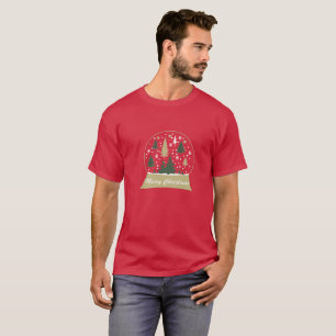 Camiseta Adornado Globo de Nieve de Navidad Moderno