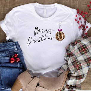Camiseta Adorno de árbol de bolas de impresión de leopardo