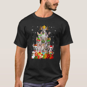 Camiseta Adorno de árbol de Navidad de gato Cornish Rex lin