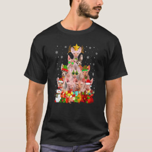 Camiseta Adorno de árbol de Navidad de gato Sphynx lindo ga