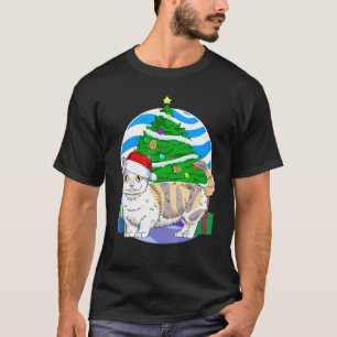 Camiseta Adorno de árbol de Navidad gato Munchkin Santa