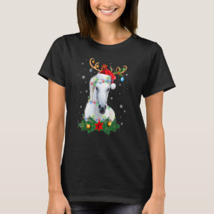 Camiseta Adorno de luces de astas de reno de caballo Navida