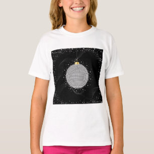 Camiseta Adorno de Navidad de Bola de Disco Elegante