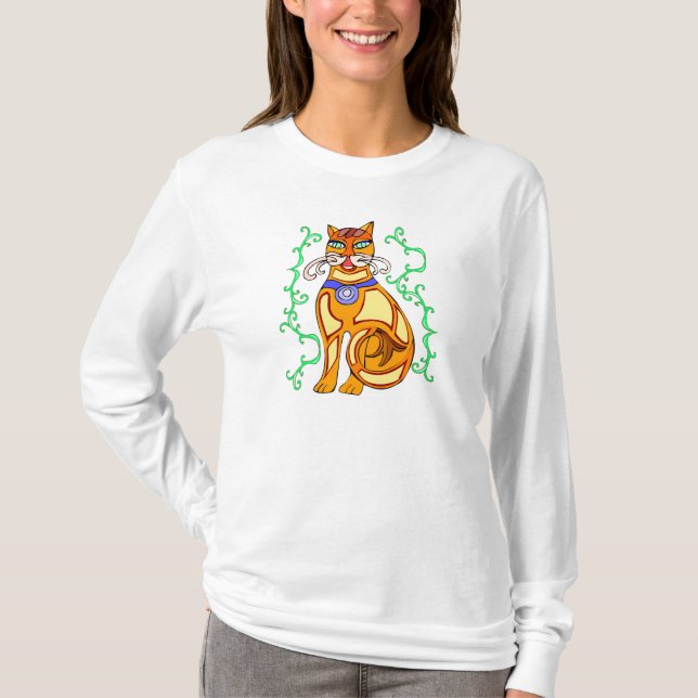 Camiseta adorno del gato (Anverso)