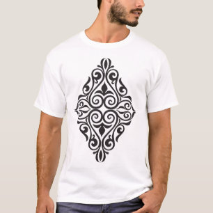Camiseta Adorno Floral Oscuro Elegante – Botánico Decorativ