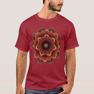 Camiseta Adorno rojo fantasia fractal