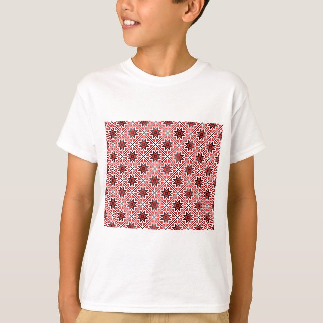 Camiseta adorno tradicional rumano del traje étnico (Anverso)